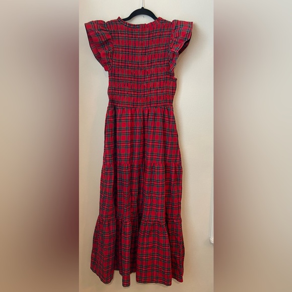 Sugarlips Arvada Plaid Sunfire Smocked Bodice Tiered Midi Dress - Picture 3 of 5